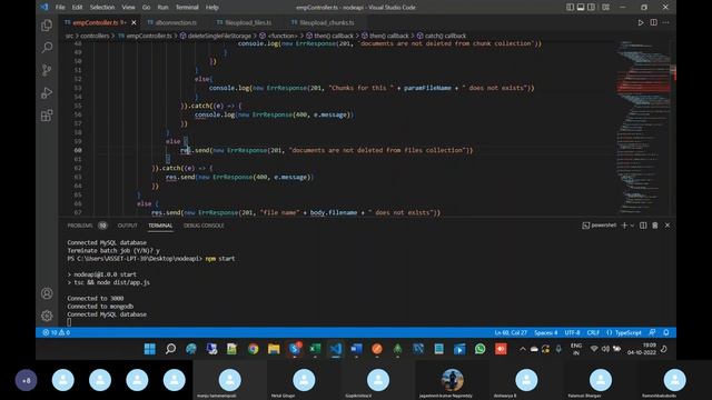 Part 92 Deleting multiple files from mongoDB GridFS collections using for loop in Node JS смотреть онлайн