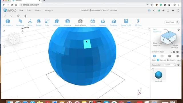 How to hollow out your 3d model and add wall thickness in SelfCAD смотреть онлайн