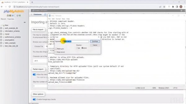 How to fix Importing of Large SQL files to database phpmyadmin xampp