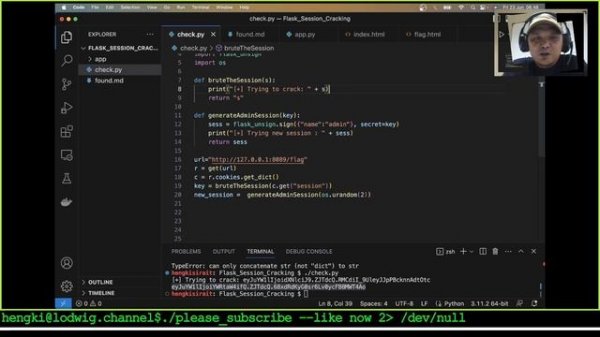 Flask Python Session Secret Key Brute Force