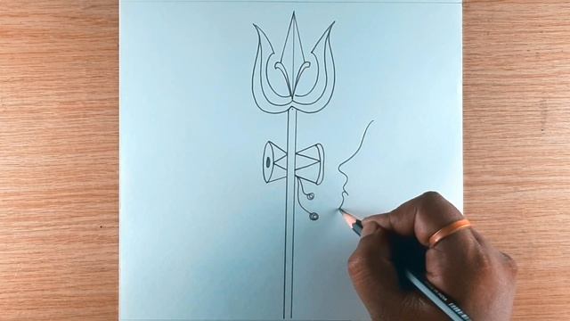 How to make half lord shiva and trishul | Half face drawing | Shivan drawing | @RahulArtsparmar смотреть онлайн