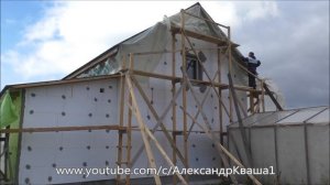 Защита фасада в непогоду во время отделки