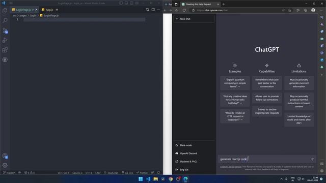 chatGPT generated login page in react js смотреть онлайн