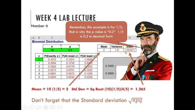 Using the Excel Binomial Calculator (Week 4 Lab - #5,6 and 7) смотреть онлайн