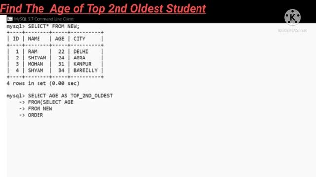 ?Find the age of top 2nd oldest student by Using SQL?(in Just 1 Minute) смотреть онлайн