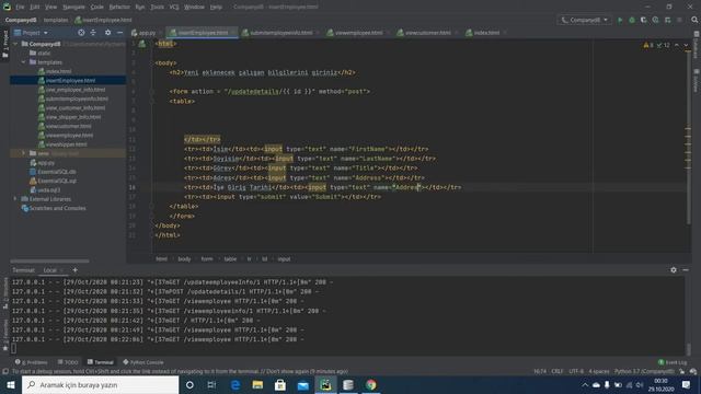 Flask ve SQLite ile web projesi: Veri tabanına eleman ekleme işlemi (INSERT Sorgusu) смотреть онлайн