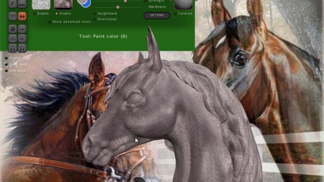Sculptris - скульптура головы лошади урок 3 смотреть онлайн