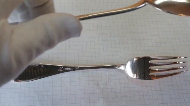 Карл Фаберже столовые вилка и ложка, царское серебро 2