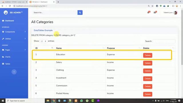 Delete category record in PHP MySQL | Lecture No. 17 | Webster смотреть онлайн