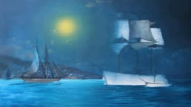 Лунная ночь на море. Художник Александр Винокуров смотреть онлайн