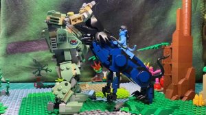 Lego Avatar, Neytiri & Thanator vs AMP suit.