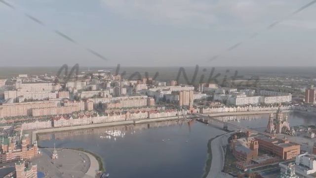 A-Log. Yoshkar-Ola, Russia. City center during sunset. Embankment of the river Malaya Kokshaga, Aer смотреть онлайн