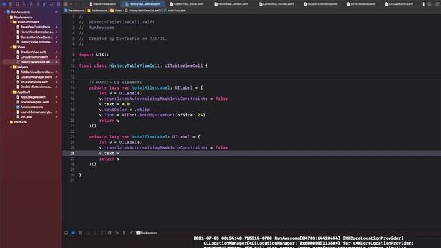 Run Awesome App (mini Strava clone) with Swift, iOS, Realm and UIKit: 09/15 HistoryViewController смотреть онлайн