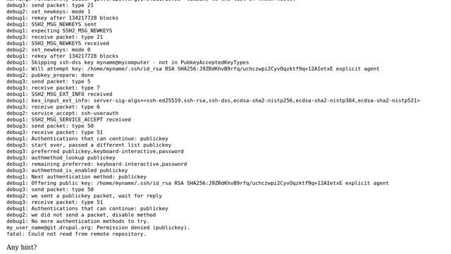 Drupal: [user-name]@git.drupal.org: Permission denied (publickey) смотреть онлайн