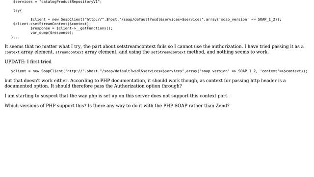 Magento: magento2 API - SOAP connection mystery. Which versions for "stream context" смотреть онлайн