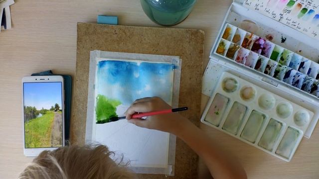 Мастер-класс: рисование с ребенком. Рисуем пейзаж. смотреть онлайн