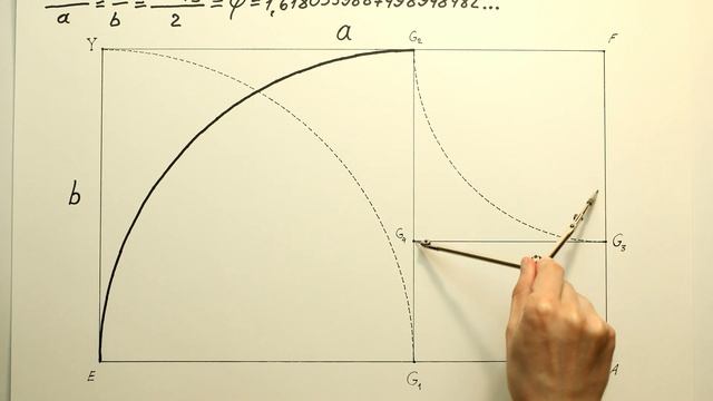 4K Приближенное построение золотой спирали, golden spiral approximation смотреть онлайн