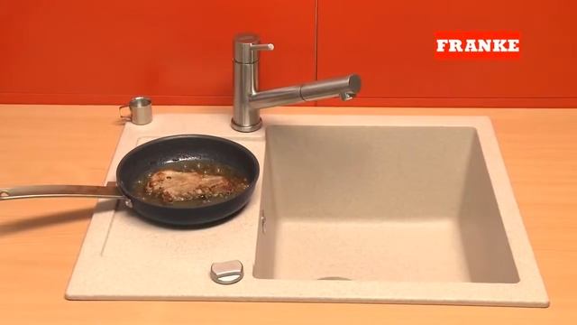 Тест гранитной мойки Franke при 270°С, материал fragranit, на мойке MRG 611-62 смотреть онлайн