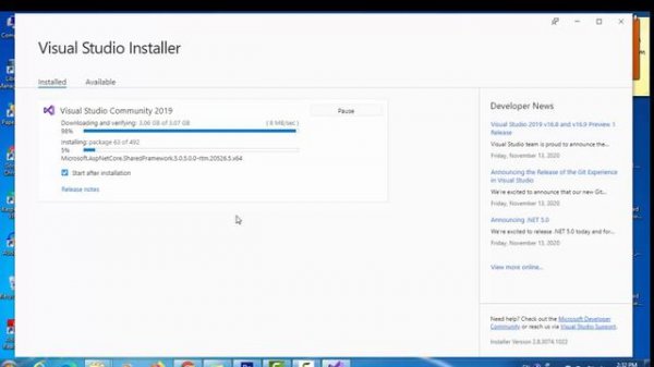 How to download and install Microsoft Visual Studio 2019 on Windows 7
