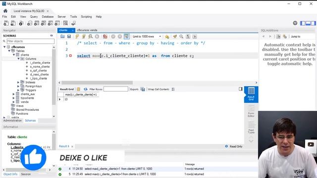 SubSelect, criando incremento para campo chave - Curso de SQL - Aula 15 смотреть онлайн