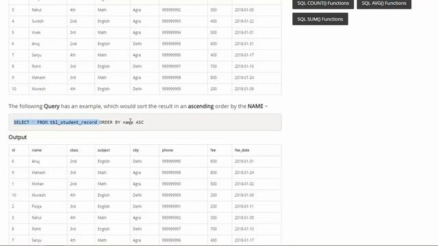 order by clause in MySQL with example смотреть онлайн