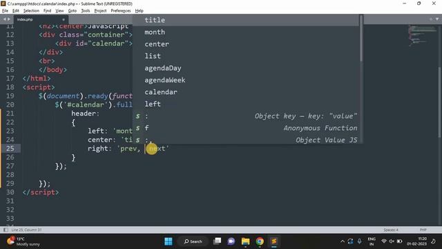 02 - How to use header, footer and buttonText toolbar in JavaScript FullCalendar with source code смотреть онлайн