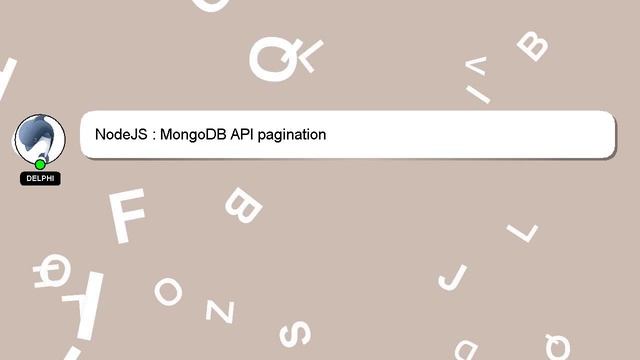 NodeJS : MongoDB API pagination смотреть онлайн