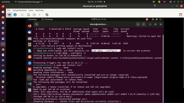 How to fix curl Failure writing output to destination || dpkg was interrupted must be manually смотреть онлайн