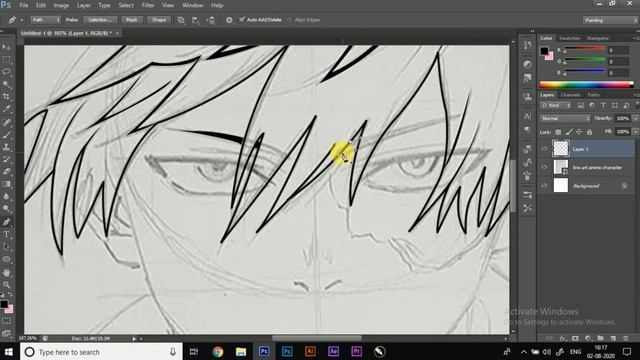 Photoshop : Using The Pen Tool for Anime Line Art смотреть онлайн