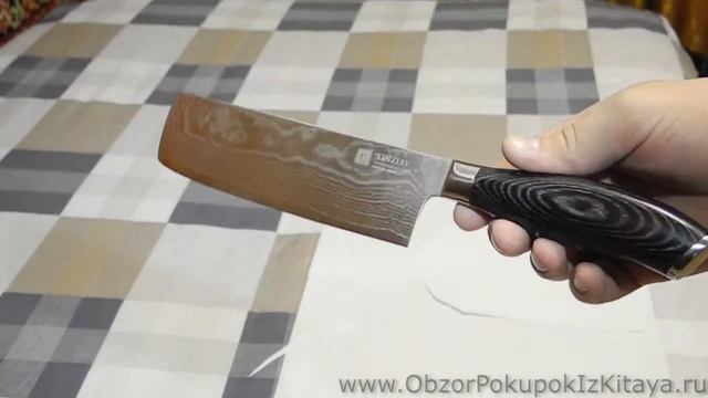 Кухонный нож шеф-повара 7 дюймов, 73 слоев VG10. XINZUO. Распаковка покупок из Китая 2017.