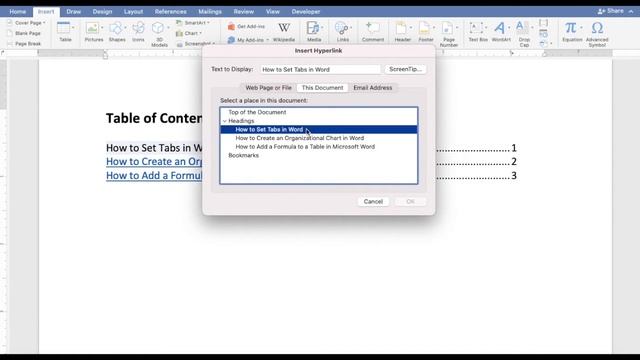 How to Link Table of Contents to Headings in Word смотреть онлайн