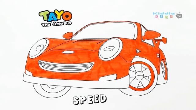 How To Draw & Color SPEED |Tayo The Little Bus Coloring Pages| Art Colors with Colored Markers смотреть онлайн