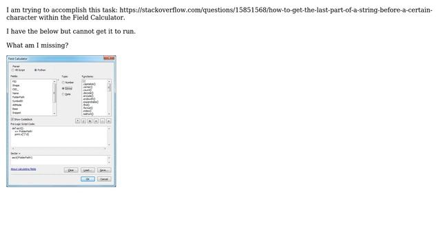 Returning end of string up to certain character using Python Parser of ArcGIS Field Calculator? смотреть онлайн