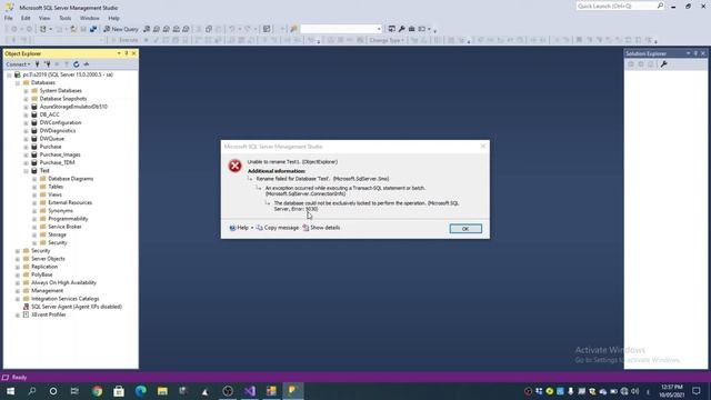 حل مشكلة تعديل إسم قاعدة البيانات او خصائصها الخطاء 5030 | Error 5030 SQL Server смотреть онлайн