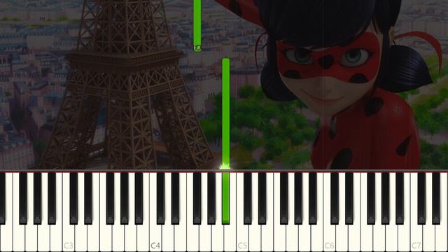 Miraculous - Adrienette Slow Dance - Easy Piano Tutorial