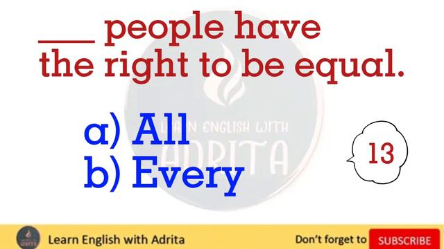 All or Every Quiz | English Grammar Quiz | All & Every Test смотреть онлайн