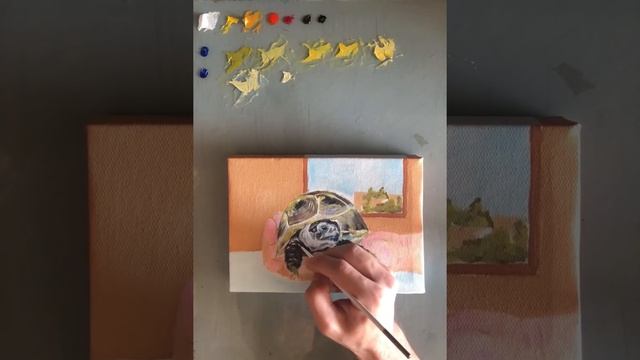 Как нарисовать масляными красками черепаху.Yağlı boya ilə bir tısbağa necə boyanır смотреть онлайн