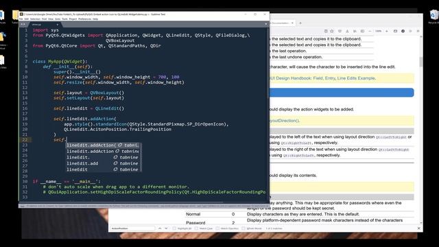 Embed An action trigger to QLineEdit Widget | PyQt6 Tutorial смотреть онлайн