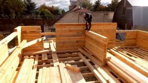 Сборка дома с бруса 150/150