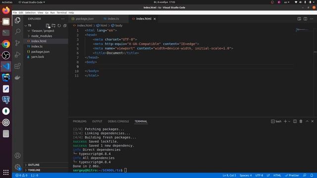 5 урок Typescript: создаем проект и добавляем туда typescript смотреть онлайн