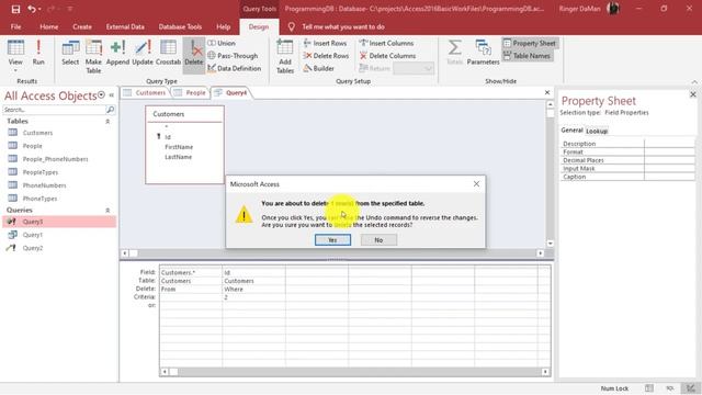 14. Microsoft Access 2016: Deleting Data With A Delete Query in SQL смотреть онлайн
