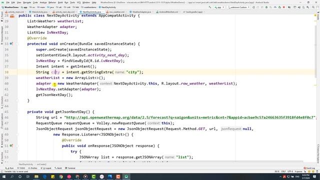 59. Weather App Đọc API lấy dữ liệu 7 ngày tiếp theo & đổ dữ liệu đọc được từ JSON vào màn hình 2 смотреть онлайн