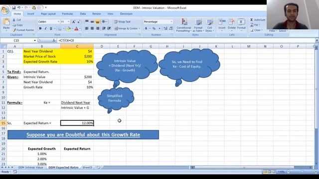 Expected Rate Of Return on a Stock | Business Valuation -Using Excel and Playing with the Formula. смотреть онлайн
