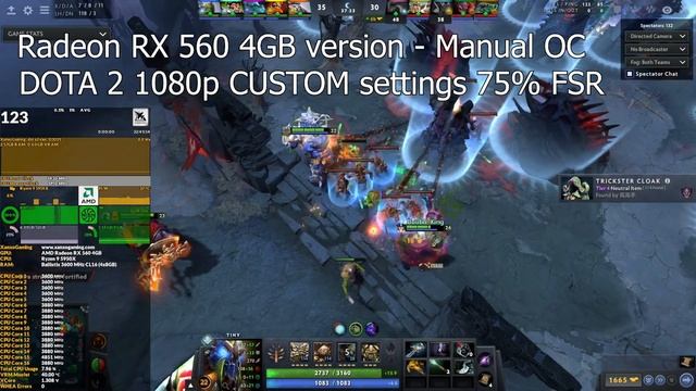 DOTA 2 Radeon RX 560 4GB - Custom Settings FidelityFX Super Resolution FSR 1080p Gameplay + FPS смотреть онлайн