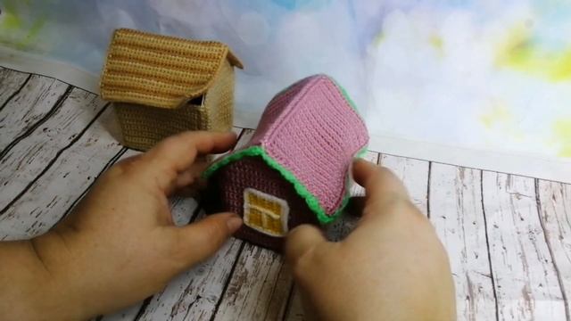 Домик для упаковки подарка крючком. смотреть онлайн