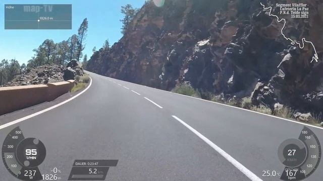 Tenerife Vilaflor Climb - Segment Cafeteria La Paz - Parque National de Teide Sign - 11 Km 718 Hm смотреть онлайн