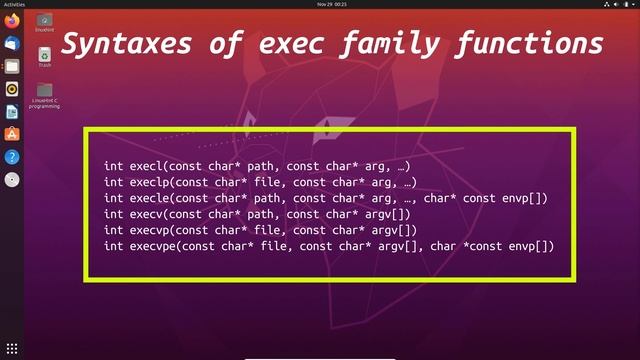 Exec system call in C Programming смотреть онлайн