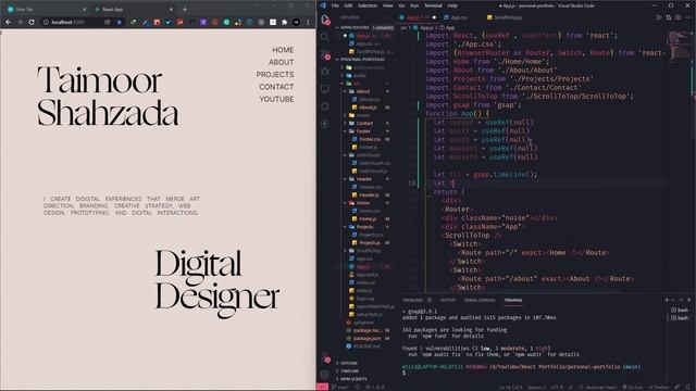 Responsive Portfolio Website using React.js and GSAP (Part 3) | Animations using GSAP Custom Cursor смотреть онлайн
