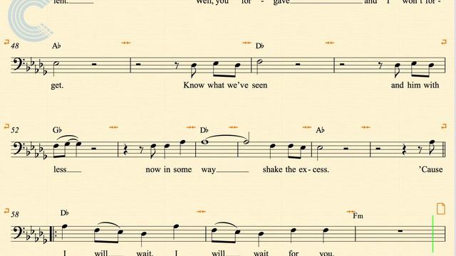Bass - I Will Wait - Mumford & Sons - Sheet Music, Chords, & Vocals смотреть онлайн