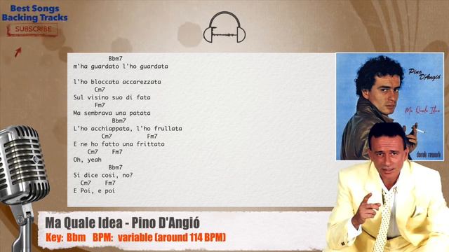 🎙 Ma Quale Idea - Pino D'Angió Vocal Backing Track with chords and lyrics смотреть онлайн